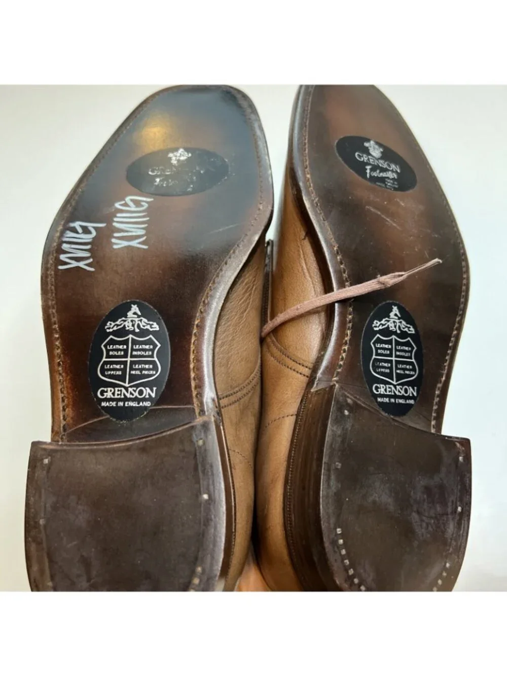 Grenson Footmaster Derby Shoes Mens UK 5 US 6 Wide Brown Mustang Grain England